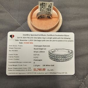 Champagne Diamond Ring in 10K White Gold